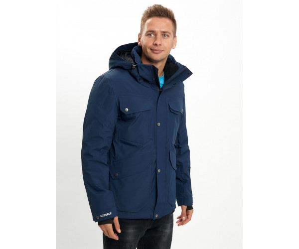 Горнолыжная куртка мужская  темно-синего цвета 2088TS