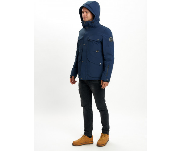 Горнолыжная куртка мужская  темно-синего цвета 2088TS