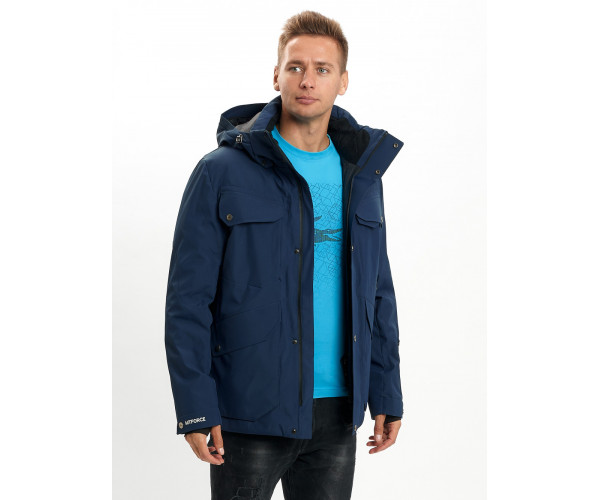 Горнолыжная куртка мужская  темно-синего цвета 2088TS