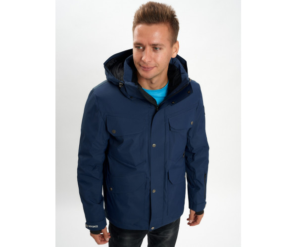 Горнолыжная куртка мужская  темно-синего цвета 2088TS