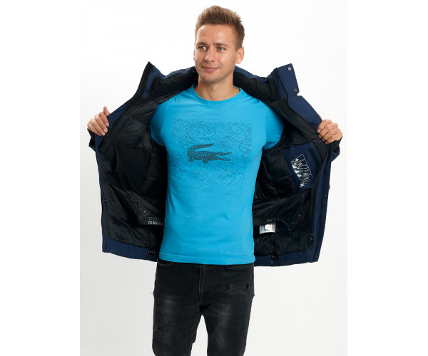 Горнолыжная куртка мужская  темно-синего цвета 2088TS