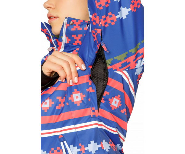 Женская зимняя горнолыжная куртка синего цвета 1795S