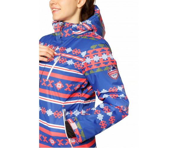Женская зимняя горнолыжная куртка синего цвета 1795S