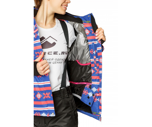 Женская зимняя горнолыжная куртка синего цвета 1795S