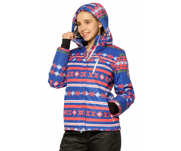 Женская зимняя горнолыжная куртка синего цвета 1795S