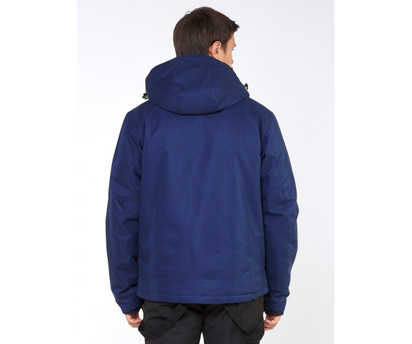 Мужская зимняя горнолыжная куртка большого размера темно-синего цвета 19471TS