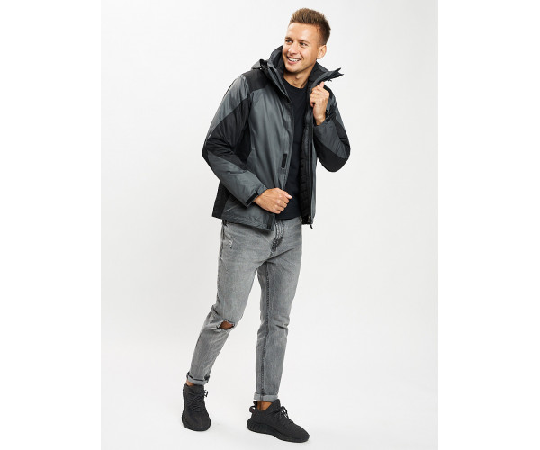 Куртка демисезонная 3 в 1серого цвета 93213Sr