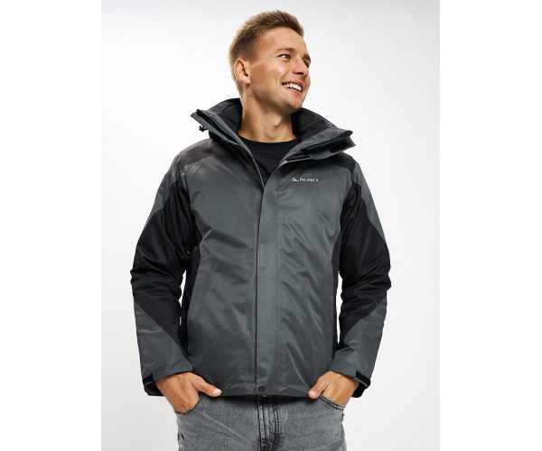 Куртка демисезонная 3 в 1серого цвета 93213Sr