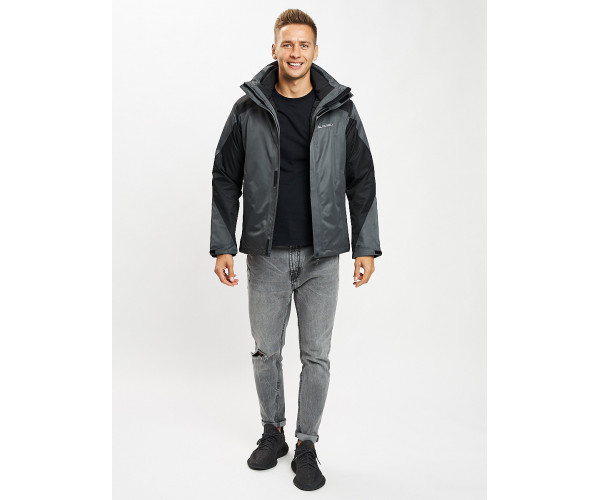 Куртка демисезонная 3 в 1серого цвета 93213Sr