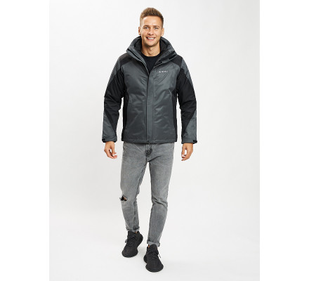 Куртка демисезонная 3 в 1серого цвета 93213Sr