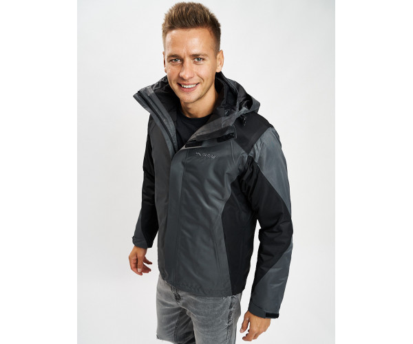 Куртка демисезонная 3 в 1серого цвета 93213Sr