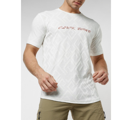 Мужская футболка с надписью белого цвета 222006Bl