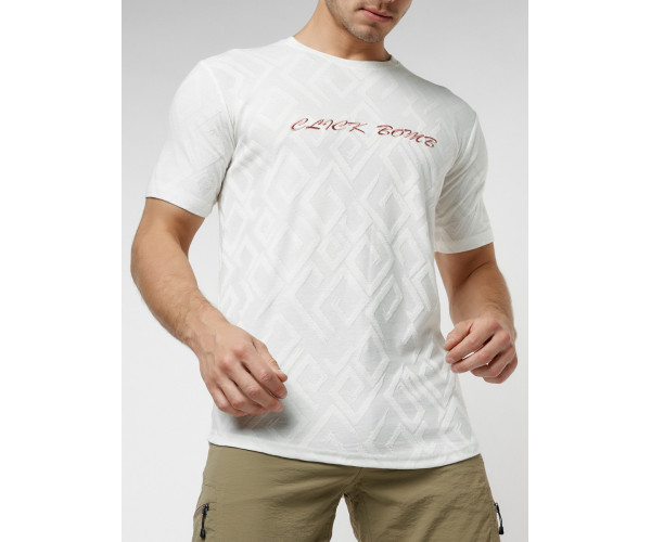 Мужская футболка с надписью белого цвета 222006Bl