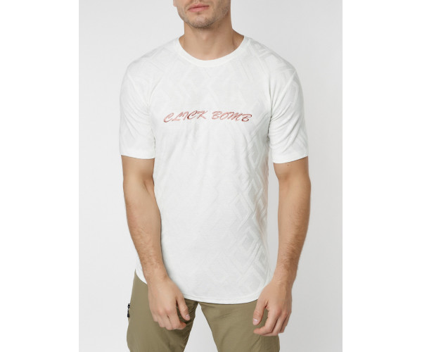 Мужская футболка с надписью белого цвета 222006Bl