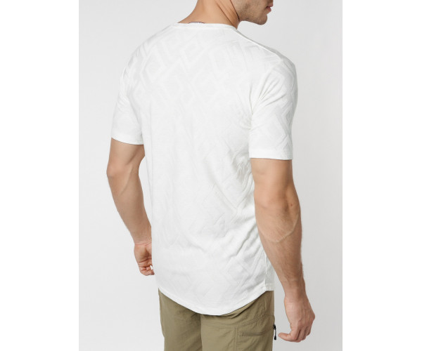 Мужская футболка с надписью белого цвета 222006Bl