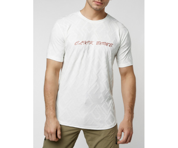 Мужская футболка с надписью белого цвета 222006Bl