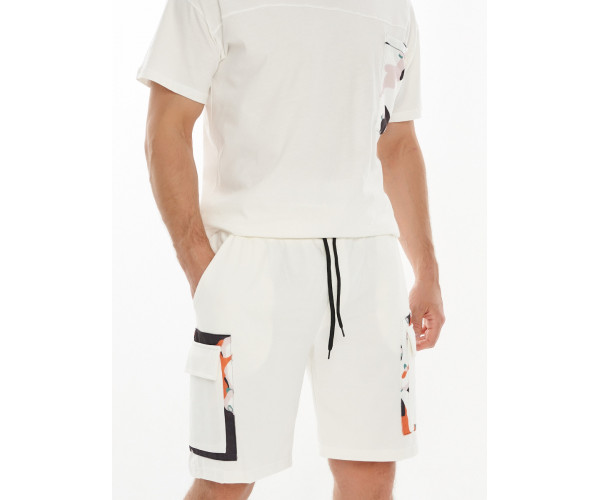 Костюм шорты и футболка белого цвета 9183Bl