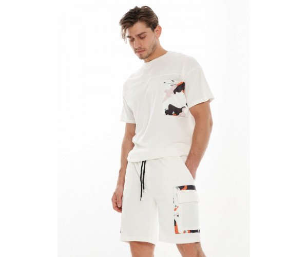 Костюм шорты и футболка белого цвета 9183Bl