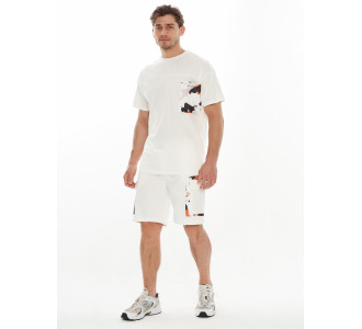 Костюм шорты и футболка белого цвета 9183Bl