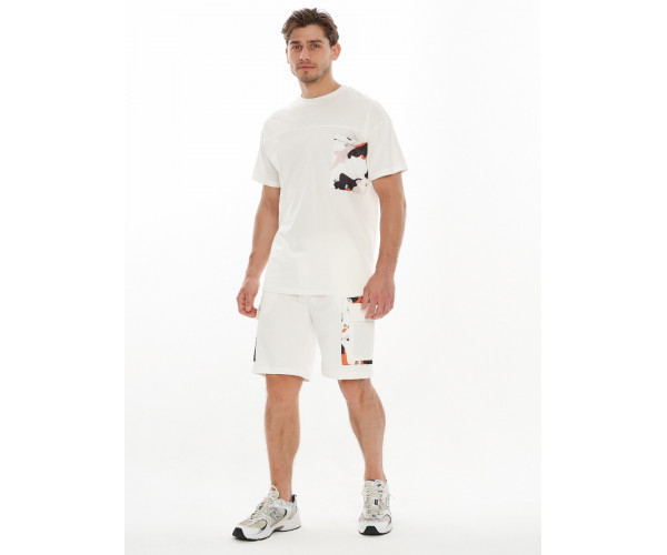 Костюм шорты и футболка белого цвета 9183Bl