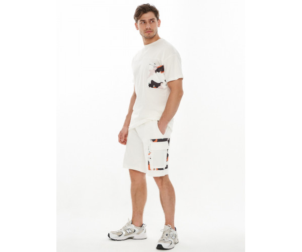 Костюм шорты и футболка белого цвета 9183Bl