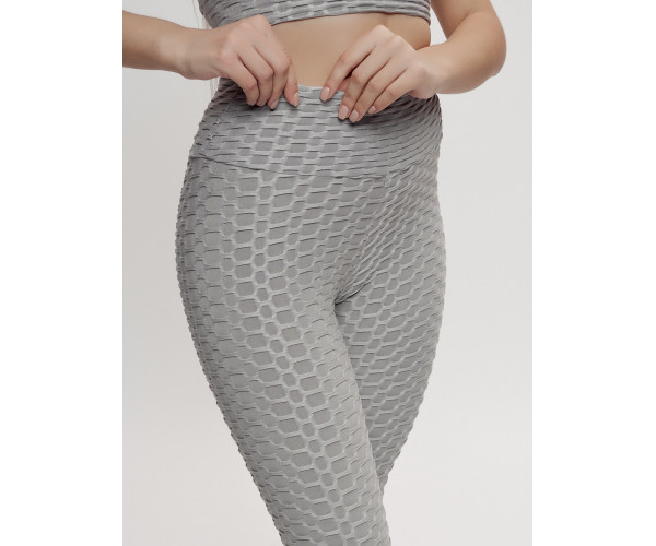 Костюм для фитнеса женский серого цвета 2001Sr