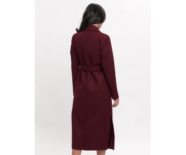 Пальто демисезонное бордового цвета 4057Bo