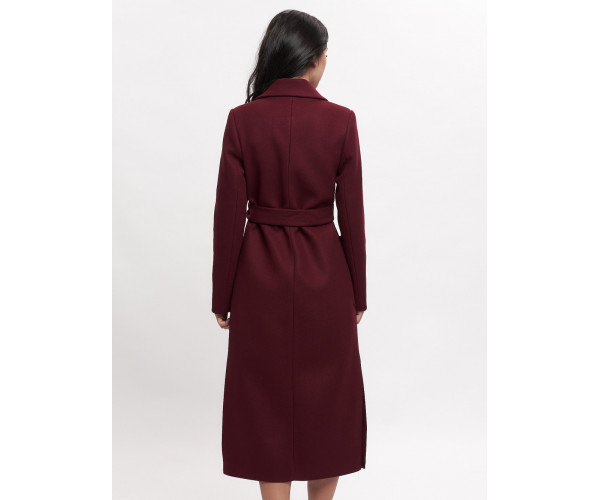 Пальто демисезонное бордового цвета 4057Bo