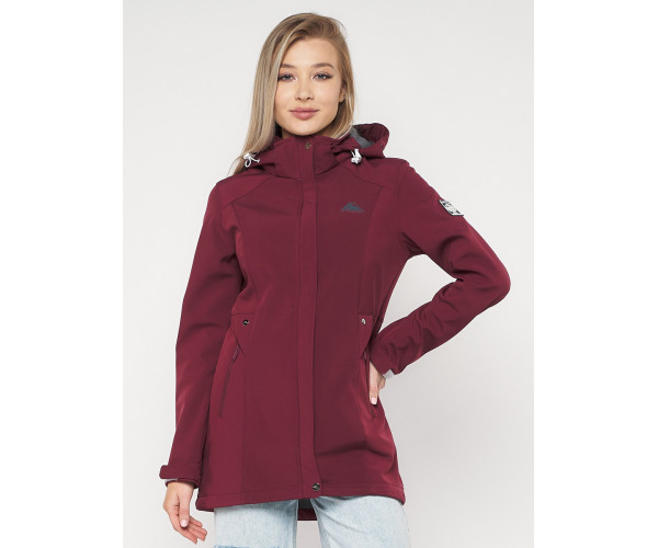 Ветровка женская  бордового цвета 20371Bo