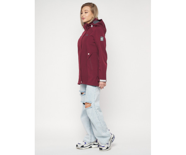 Ветровка женская  бордового цвета 20371Bo