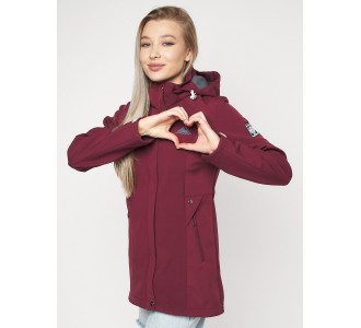 Ветровка женская  бордового цвета 20371Bo