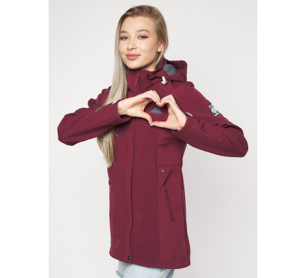 Ветровка женская  бордового цвета 20371Bo