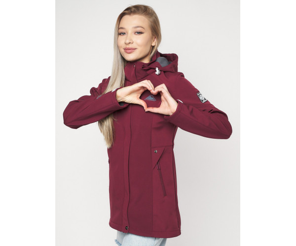 Ветровка женская  бордового цвета 20371Bo