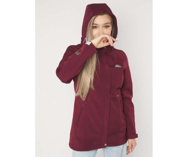 Ветровка женская  бордового цвета 20371Bo