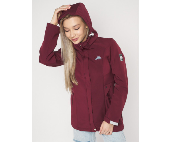 Ветровка женская  бордового цвета 20371Bo