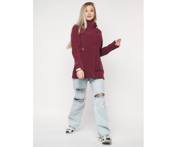 Ветровка женская  бордового цвета 20371Bo