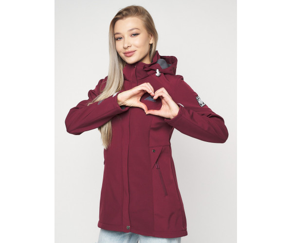 Ветровка женская  бордового цвета 20371Bo