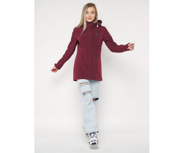 Ветровка женская  бордового цвета 20371Bo