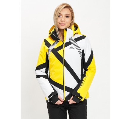 Горнолыжная куртка женская желтого цвета 77031J