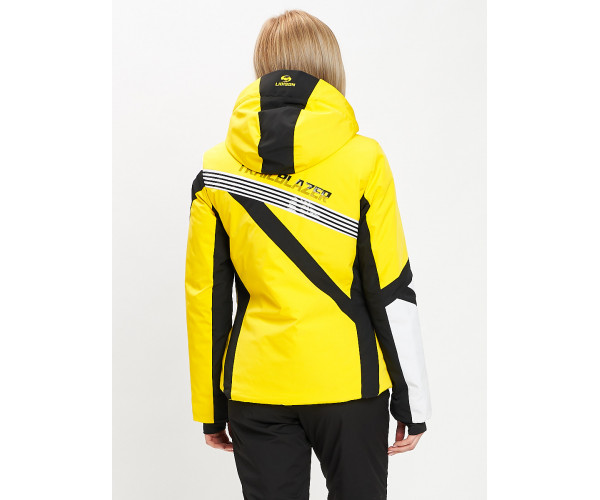Горнолыжная куртка женская желтого цвета 77031J