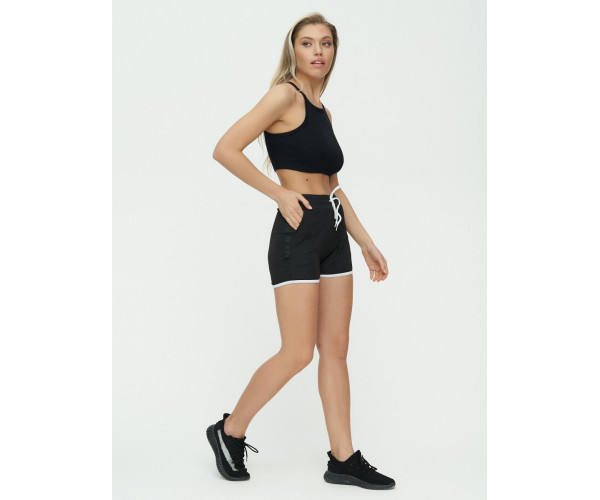 Спортивные шорты женские черного цвета 3019Ch