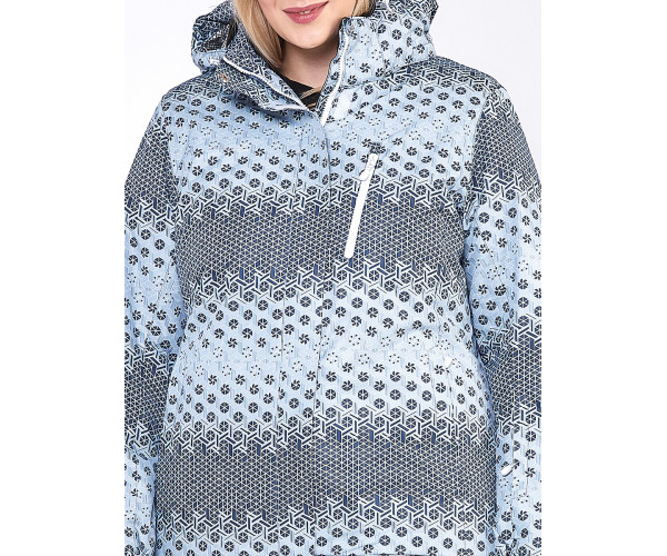 Женская зимняя горнолыжная куртка большого размера серого цвета 1830Sr