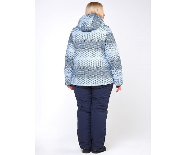 Женская зимняя горнолыжная куртка большого размера серого цвета 1830Sr