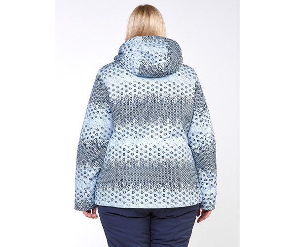 Женская зимняя горнолыжная куртка большого размера серого цвета 1830Sr