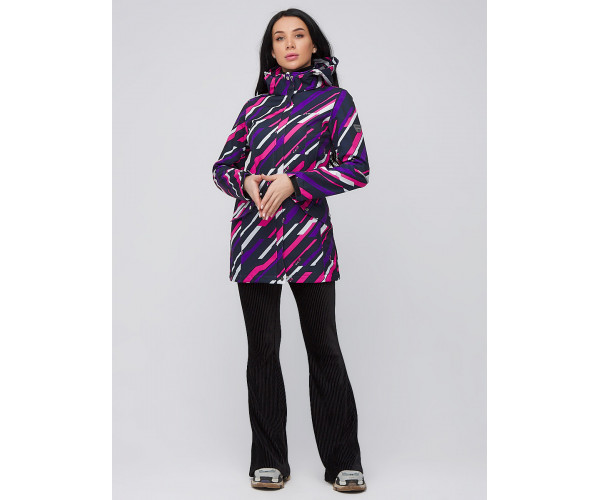 Женская осенняя весенняя парка softshell фиолетового цвета 19221F