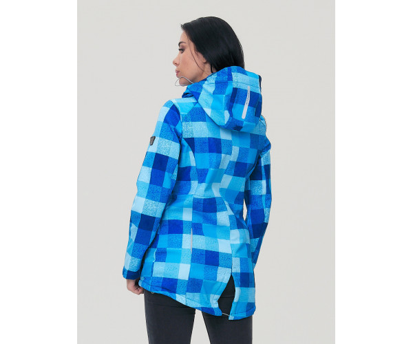 Парка женская осенняя весенняя softshell синего цвета 1923S