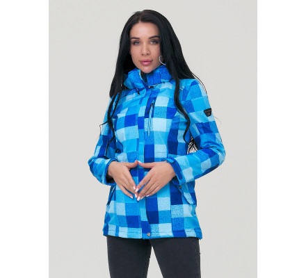 Парка женская осенняя весенняя softshell синего цвета 1923S