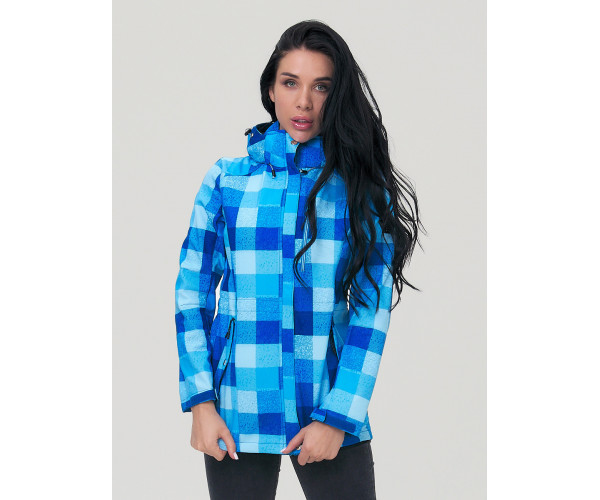 Парка женская осенняя весенняя softshell синего цвета 1923S