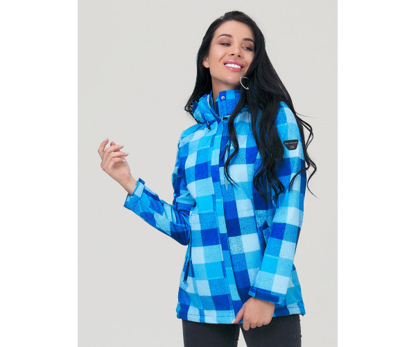 Парка женская осенняя весенняя softshell синего цвета 1923S