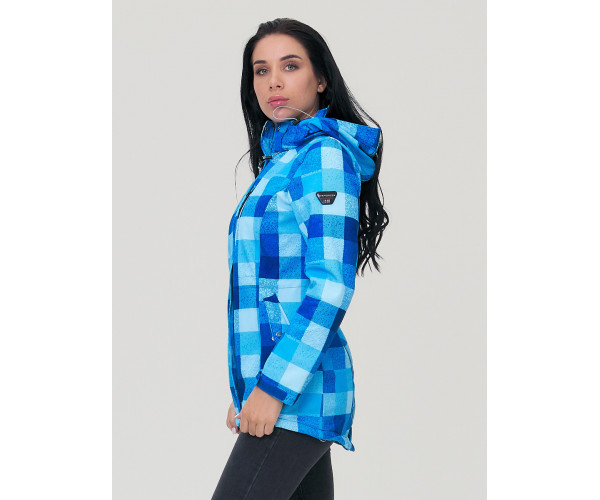 Парка женская осенняя весенняя softshell синего цвета 1923S